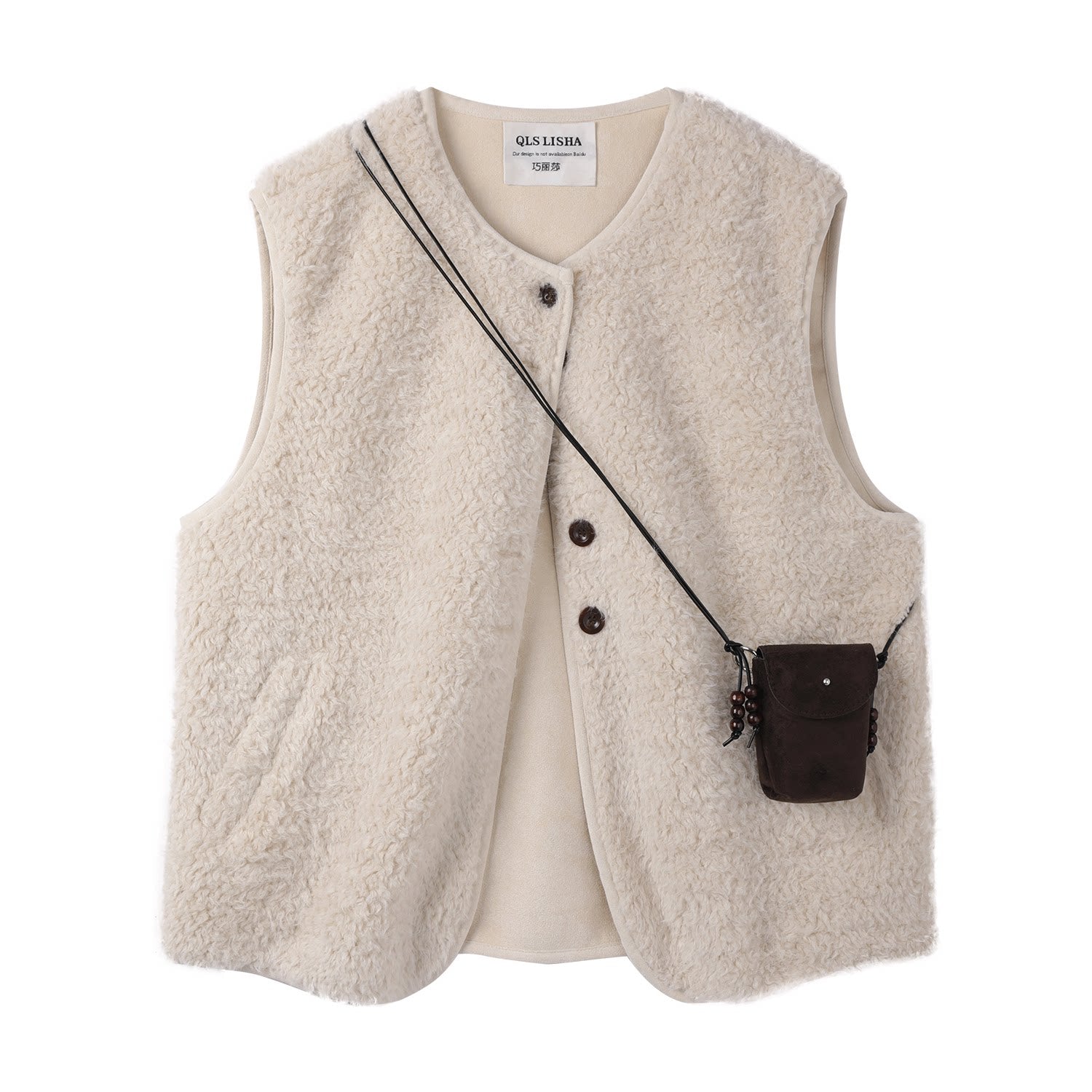 Cholisa Lambswool Koreya üslubunda qadınlar üçün laylı jilet, 2026 Yeni üslub, payız və qış üçün qalın və isti