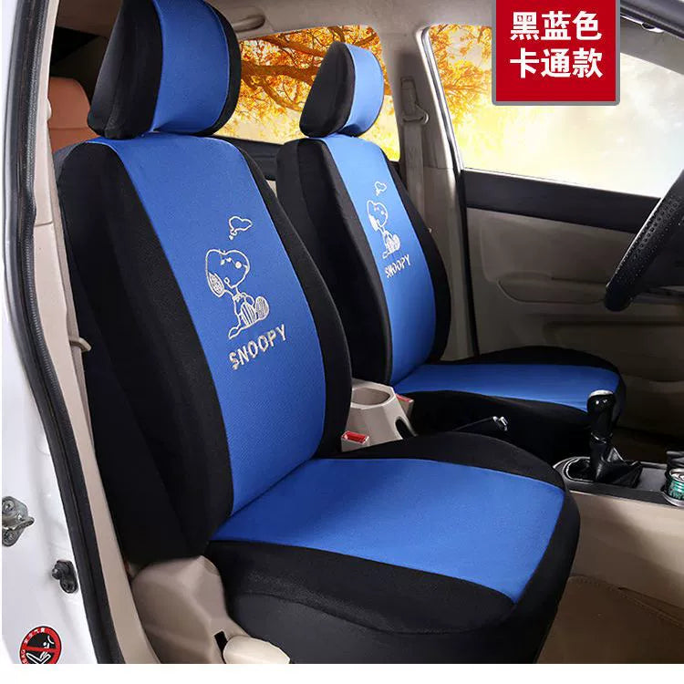 Beş Oturacaqlı Neytral Avtomobil Oturacaq örtüyü Bütün İl Boyu Universal Cizgi Film Sevimli Elastik Parça Dəstləri Tam Avtomobil Nəfəs ala bilən və Geyinilə bilən Yastıq