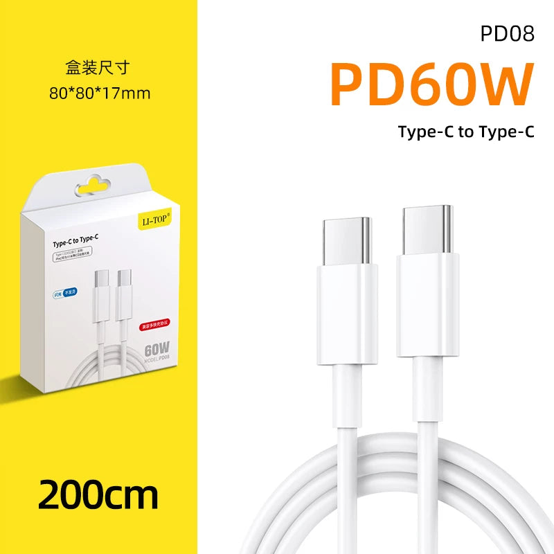 2 metr Rio Tinto PD09 iPhone17/16 cib telefonu üçün uyğundur sürətli şarj məlumat kabeli topdansatış ikili Type-c şarj kabeli