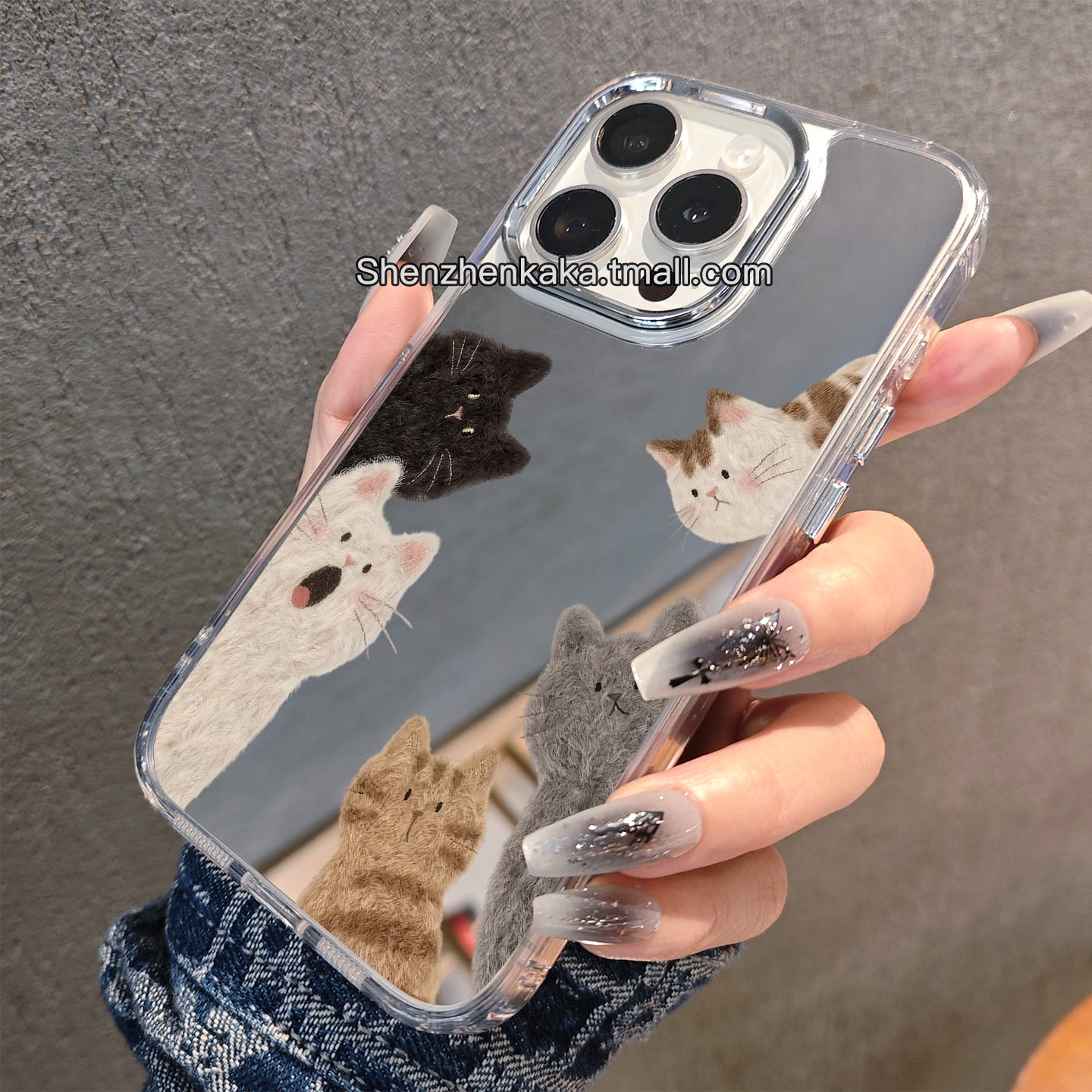 Zond pişiyi 17promax mobil telefon qutusu güzgü vivix200 Koreya cizgi filmi s50 Xiaomi 17 sevimli qadın modeli oppofindx9 düşməyə qarşı reno14 Huawei pura80 alma 16 üçün uyğundur