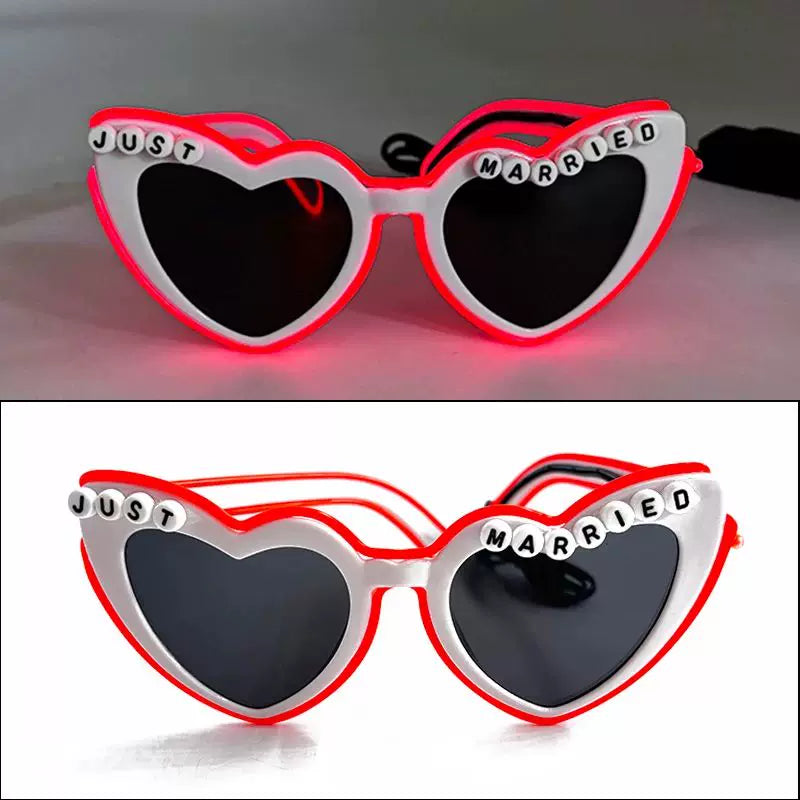 LED Newlywed Glasses Wedding Party Bridal Shower Bride T