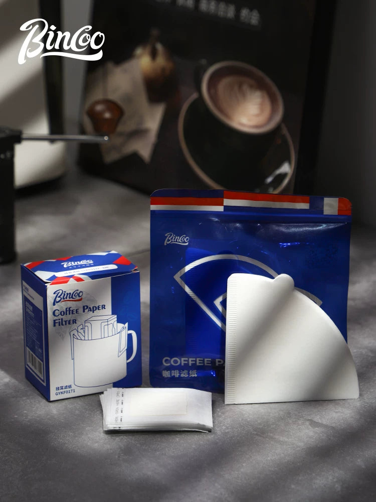 Bincoo əllə dəmlənmiş qəhvə filtr kağızı Moka qazan filtr kağızı asma qulaq qəhvə tozu filtr torbası tort yelpik formalı v60 filtr kağızı