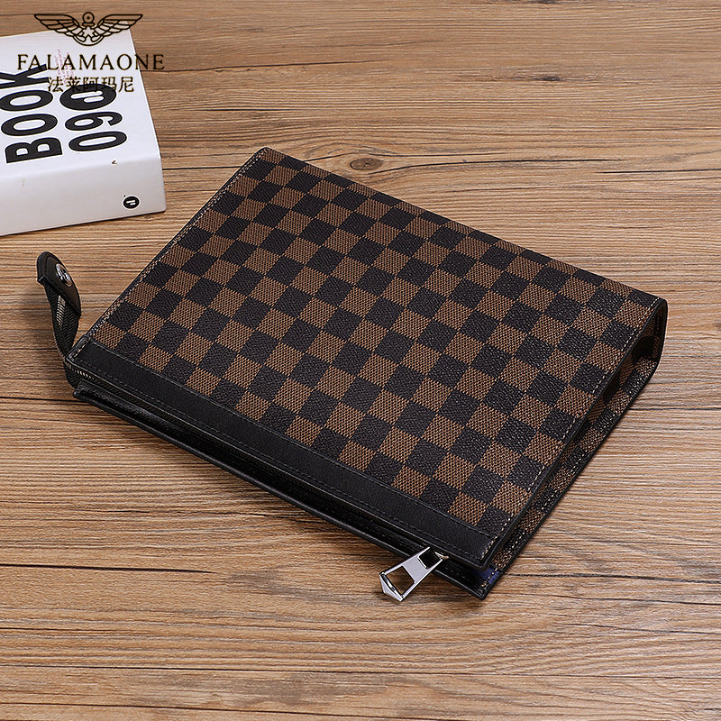 Fala Armani Luxury Plaid Men's Bag Daily Luxury Clip Bag Business Daily Armpit Bag Men's Bag
