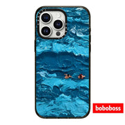 Zavoddan birbaşa! iPhone 17/16/15/14/13/Pro/Max üçün uyğun, yağlı boya üslubunda düşməyə davamlı maqnit telefon korpusu olan Ocean Wave MagSafe ilə rəssam əməkdaşlığı.