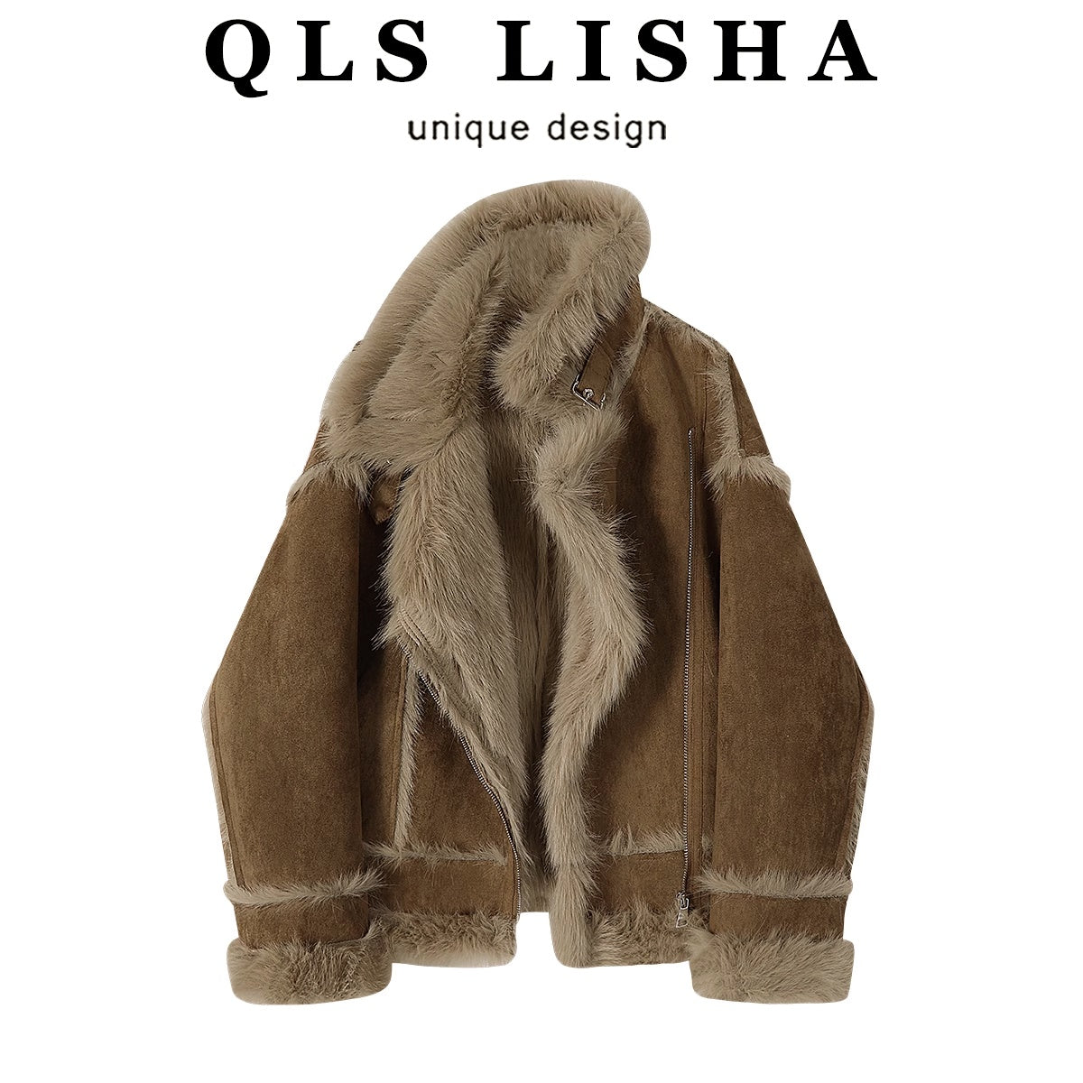 Cholisa qadınlar üçün unikal qırxılmış astarlı qısa zamşa palto, 2026-cı ilin payız və qış mövsümü üçün yeni, çox satılan model.