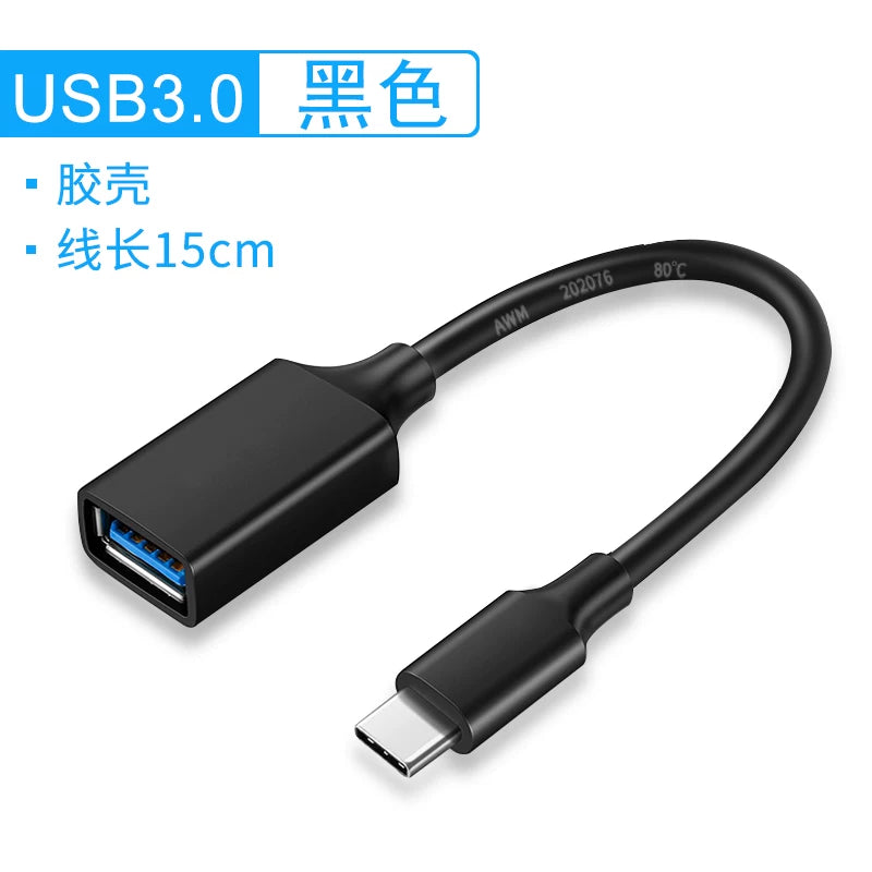 OTG adapter tip c interfeysi məlumat kabeli usb3.0 mobil telefon kompüter planşet çevirici başlıq qoşulma kart oxuyucu usb disk bağlantısı portu Huawei oppo usb ötürücü üçün uyğundur