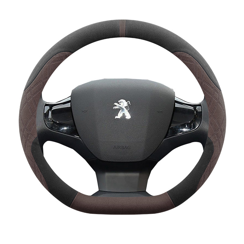 Peugeot 308 Sükan Çarxı Qış Xüsusi Zamşa Flis Stil 16-2019 Sürüşməyə Qarşı Tər Uducu Avtomobil Sükan Çarxı İsti