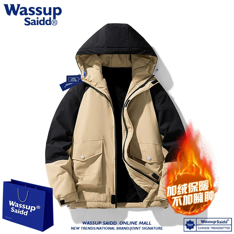 WASSUP SAIDD küləkdən qoruyucu, böyük ölçülü kişi gündəlik külək keçirməyən gödəkçə, dəbli brend.