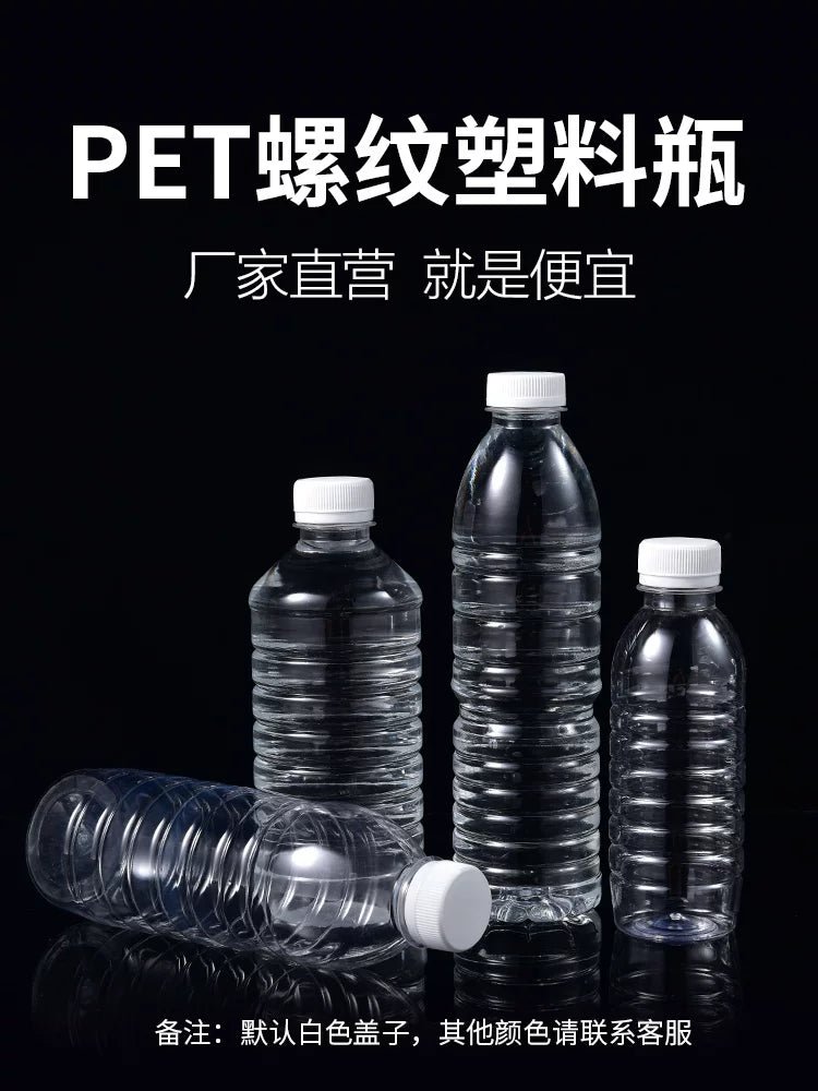 500ml boş şüşə şəffaf plastik şüşə suyu içkisi birdəfəlik ev heyvanları üçün qida dərəcəli möhürlənmiş qapaqlı mineral su şüşəsi