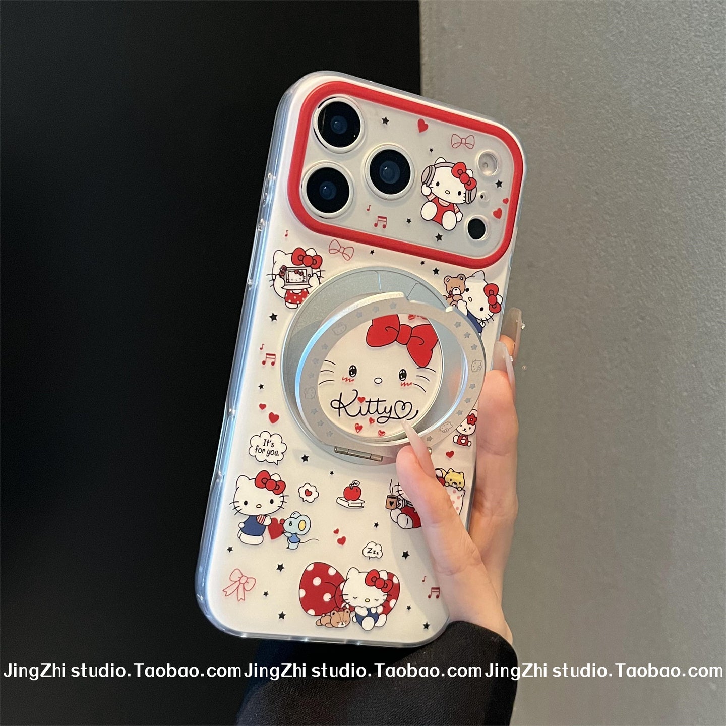 [360 inteqrasiya edilmiş fırlanan maqnit stend] iPhone17promax cib telefonu üçün uyğundur Apple 15/16pro sevimli tam ekran kt pişik 16 şaxtalı tutqun silikon 17 düşməyə qarşı 15pro yeni model