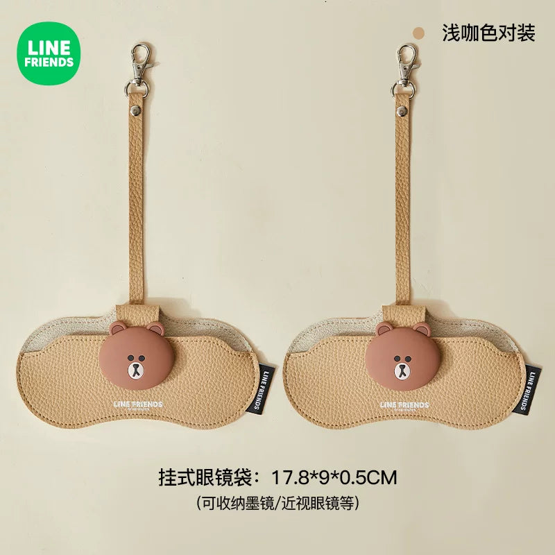 Brown Bear glasses storage bag, pressure-resistant portable sunglasses storage box, glasses storage bag, sunglasses storage hanging bag