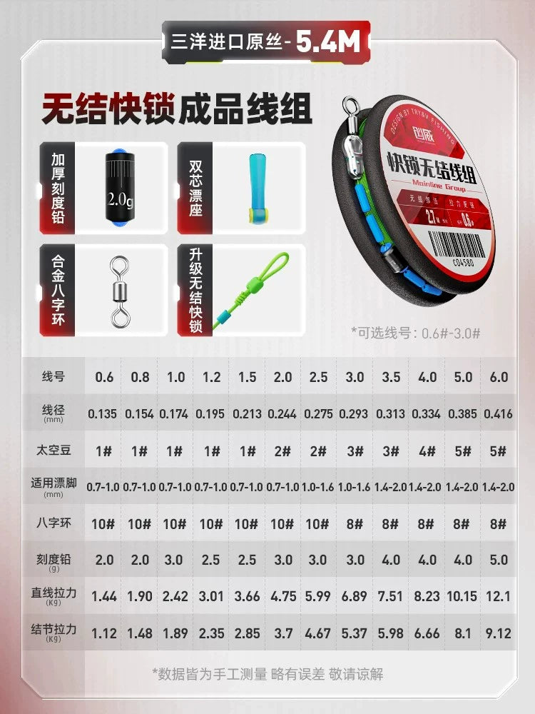 Chuangwei Lingtian balıqçılıq xətti komponent dəsti orijinal bağlanmış balıqçılıq əsas xətti idxal edilmiş super güclü gərginlik platforması balıq ovu aləti