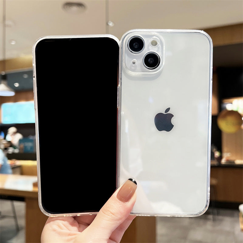 Düz rəng, sadə və şəffaf, Apple 13 mobil telefon üçün uyğundur, iPhone11promax silikon yumşaq qabıq, 16max hər şey daxil HD 15 düşməyə qarşı qabıq, qadın 6s/se3/14max qoruyucu örtük, kişi mini/8p