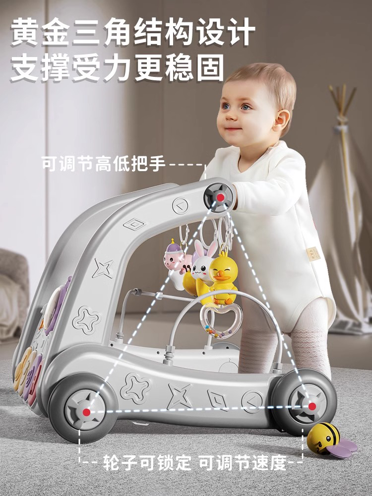 0-1 yaş arası yeni doğulmuş körpələr və uşaqlar üçün Alman körpə oyuncaq idman zalı gəzinti cihazı 2-si 1-də tənzimlənən erkən təhsil cihazı