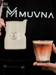 MUVNA Professional Qəhvə Böyük Qarın Süd Tankı Latte Art Tank 350/450ml Paslanmayan Polad Süd Köpüyü Latte Art Kuboku