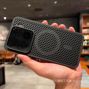 Maqnetik simsiz şarj soyutma pətək nəfəs alan Xiaomi 15/14pro cib telefonu qutusu 13 Redmi K70 Extreme Edition təmiz qara K60 düşməyə qarşı k80 yüksək səviyyəli kişilər üçün sadə Magsafe yuvası yumşaq