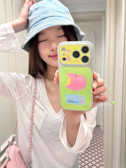 Yuri Park ins Koreya Bahar Əhəng Kontrast Rəng Çəhrayı Apple İllüstrasiyası 17 17pro Apple 17ProMax mobil telefon qutusu iPhone16 hər şey daxil 14 yeni 16Promax qoruyucu örtük 13