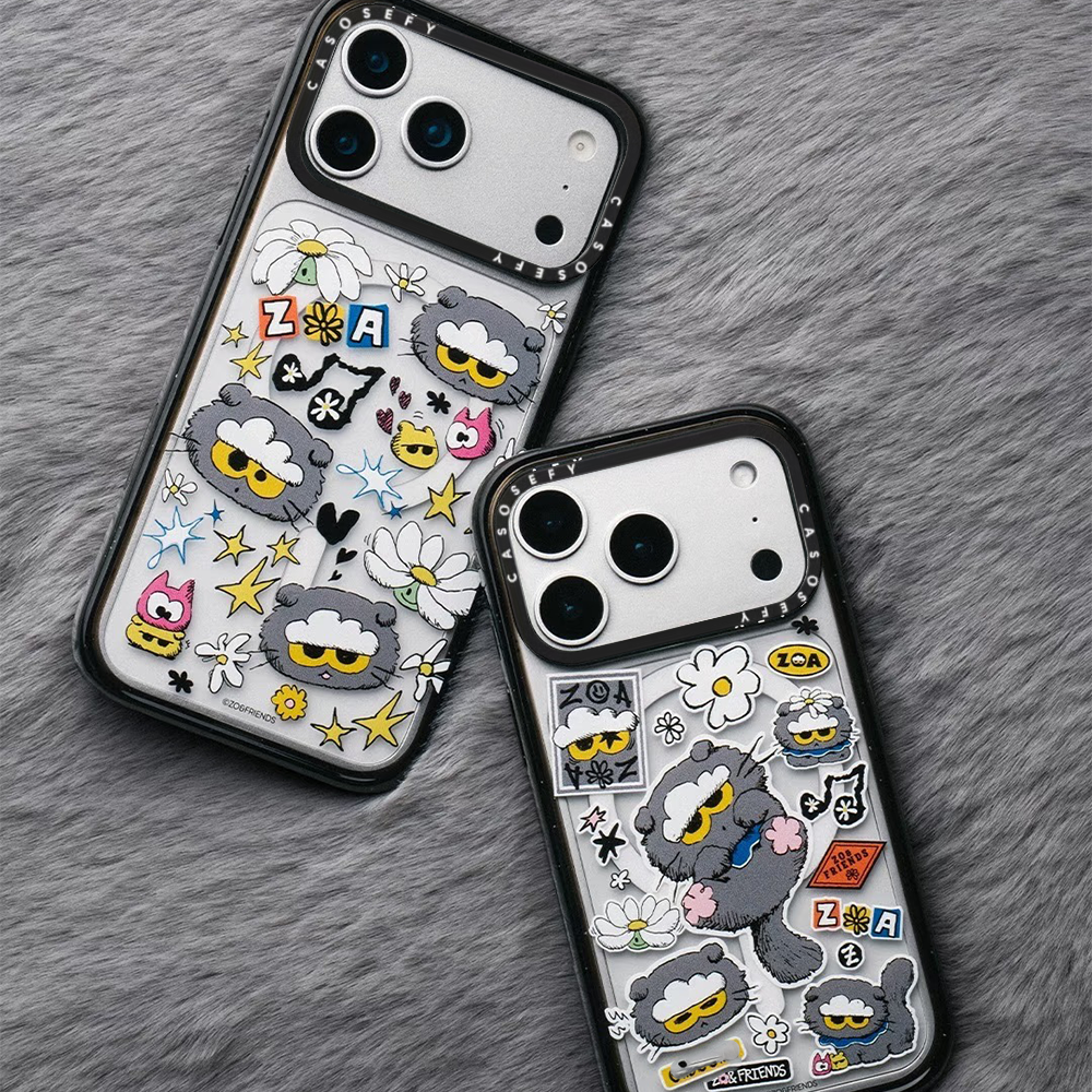 Birgə brend ZOA&FRIENDS Quan Zhilong 16Pro iPhone 17ProMax üçün uyğundur Apple yıxılmağa qarşı qoruyucu qutu Magsafe maqnit emiş GD star Cloud Cat 15 eyni üslublu CASOSEFY mobil telefon qutusu