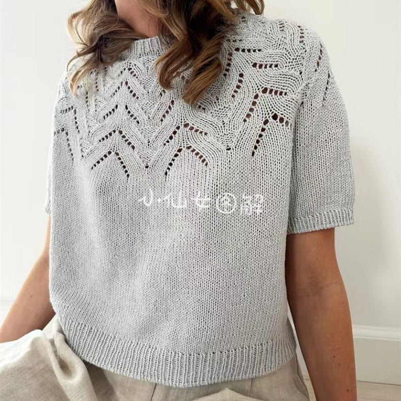 3353 Lalə Köynək Qadın Sviteri Çin Örgü Nümunəsi və Mətn Təlimatları