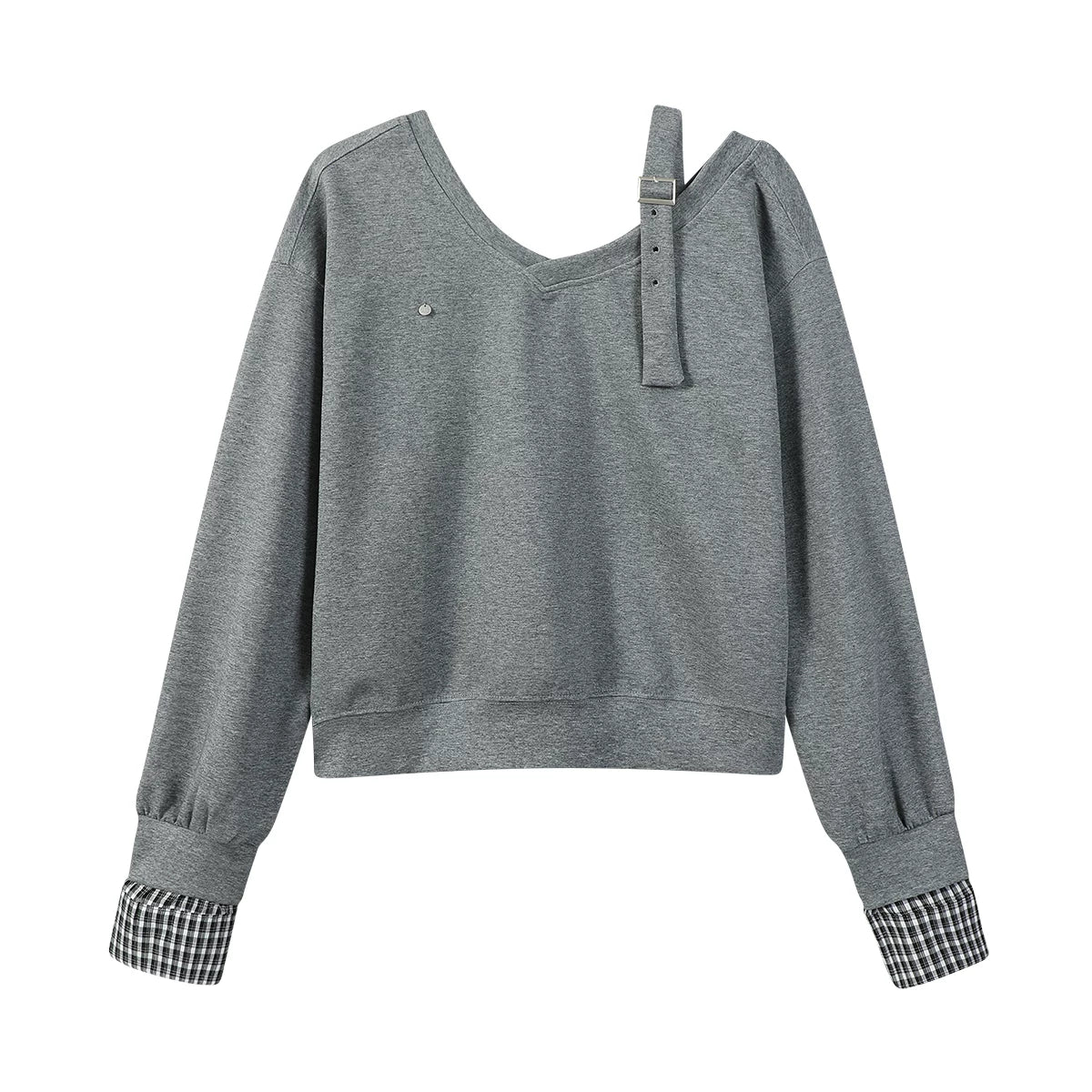 Cholisa Qadın Çiyin Açıq Sviter, Payız 2025, Dəbli Rəng Bloklayan, Boş Forma, Gündəlik, Çoxfunksiyalı Uzunqol Çiyin Açıq Top