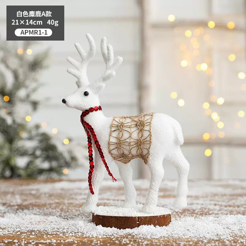 Golden deer statue, luxury hotel and home Christmas decoration