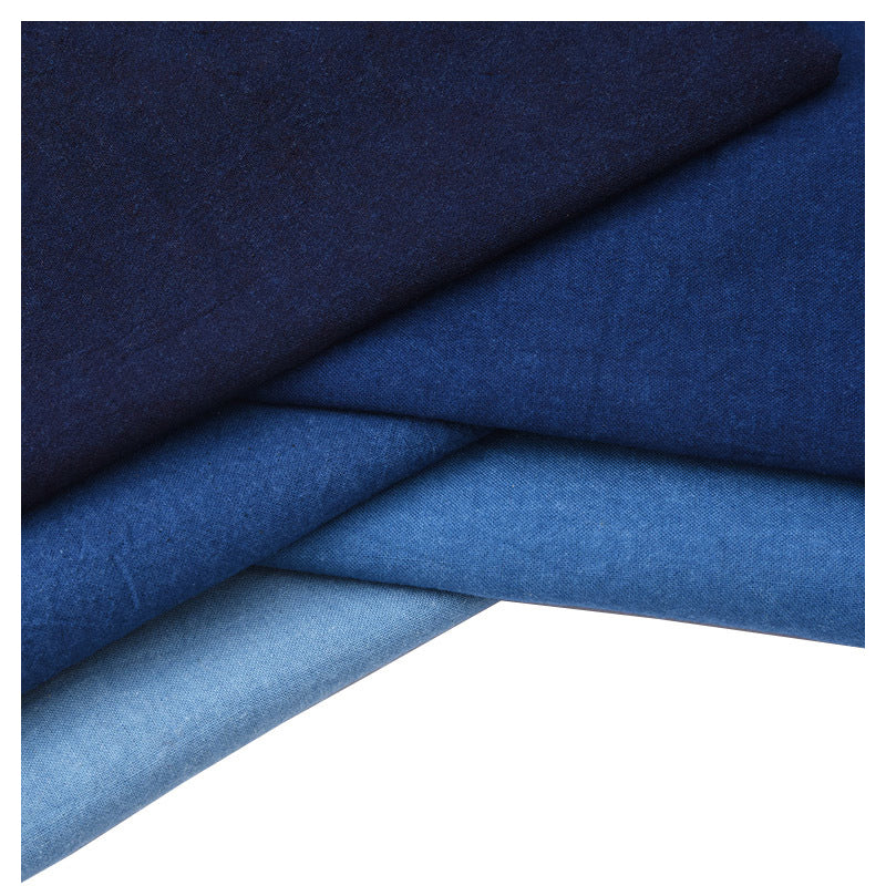 Saf pambıq gradient DIY əl işi indiqo boyalı batik köhnə qaba parça otla boyanmış paltar yubka sashiko naxışlı parça mavi parça