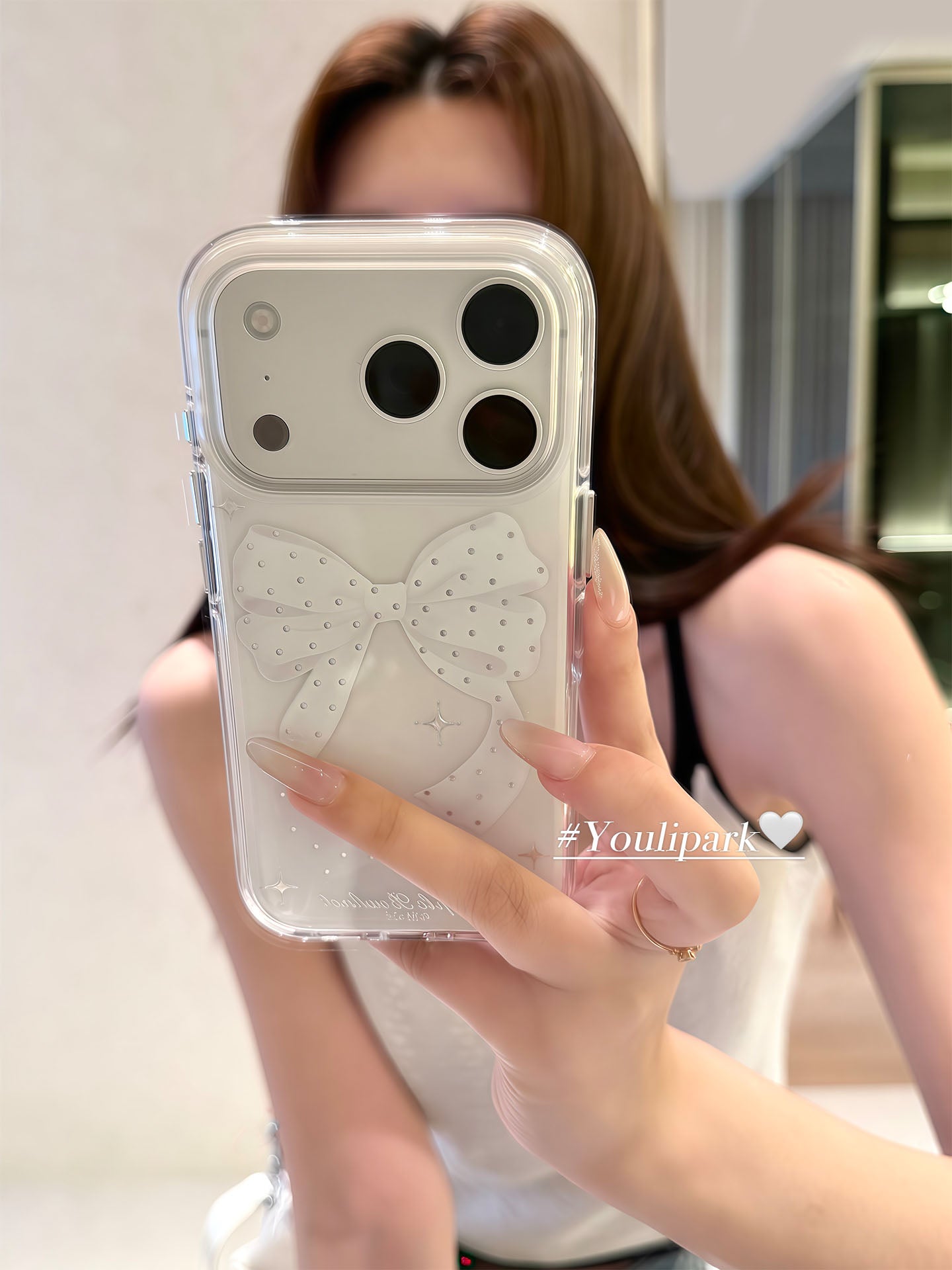 Yuri Park ins Koreyalı qız xasiyyəti incə və zərif ağ yay 17 17pro Apple 17ProMax mobil telefon qutusu iPhone16 hər şey daxil 14 yeni 16Promax qoruyucu örtük