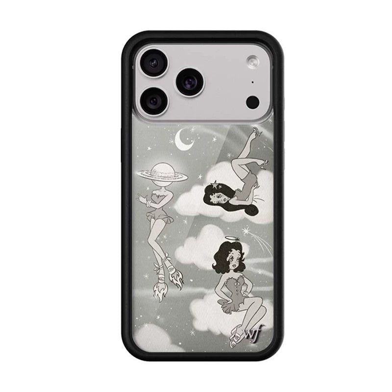 WFWE birgə markalı Polka Dots iPhone15/14/13ProMax/Plus Apple 16Pro mobil telefon üçün uyğun qara və ağ/qəhvəyi/sarı polka nöqtələri WF Avropa və Amerika modası düşməyə qarşı müdafiə
