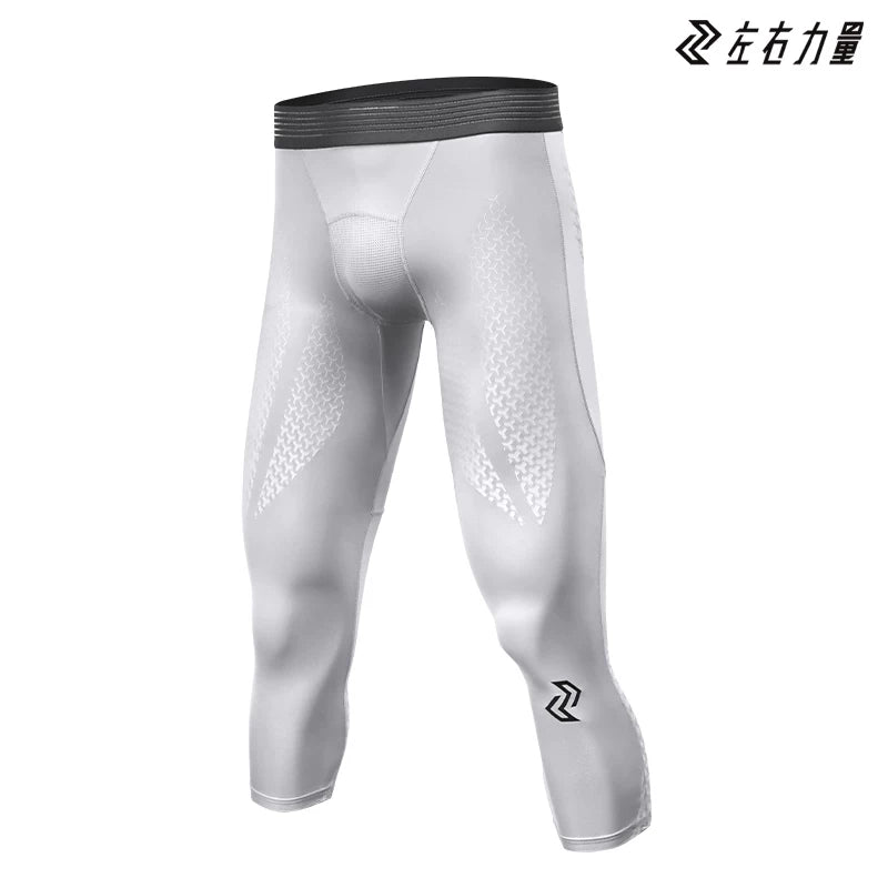 Sol və sağ güclü maye spandex sıxılma şalvarları kişi tez quruyan məşq dar şortları yay beş nöqtəli basketbol idman şalvarları