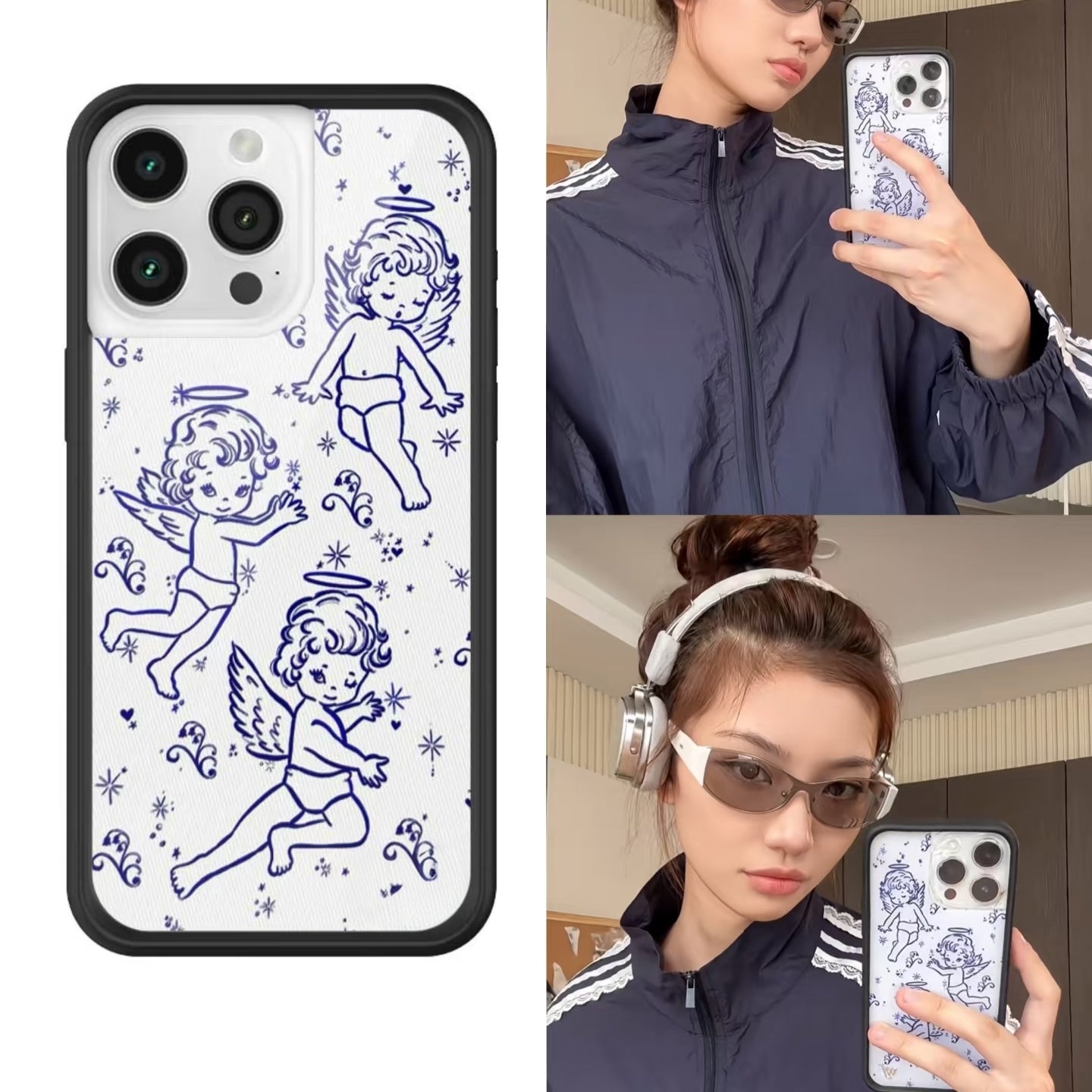 WF cib telefonu qutusu sarı rəngli tam üslublu Kensington moda dodaq çapı mobil telefon qutusu iPhone15/14/13ProMax/plus Apple 16Pro Avropa və Amerika modası yıxılmağa qarşı qoruyucu örtük 17