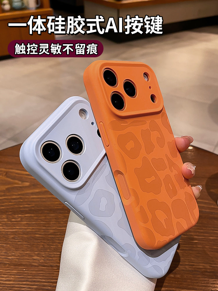 Yeni lazerlə həkk olunmuş bəbir naxışı iphone16promax cib telefonu qutusu Apple 17pro yeni maye silikon inteqrasiya olunmuş foto düyməsi ip17 seriyalı obyektiv hər şey daxil olmaqla yıxılmağa qarşı qoruyucu örtük qabığı