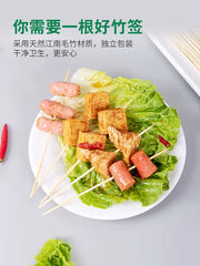 Barbekü bambuk şişləri birdəfəlik şişlər bambuk şişlər bütün qutu kommersiya qızardılmış şişlər qəlyanaltılar hot dog Bobo toyuq biftekləri topdansatış