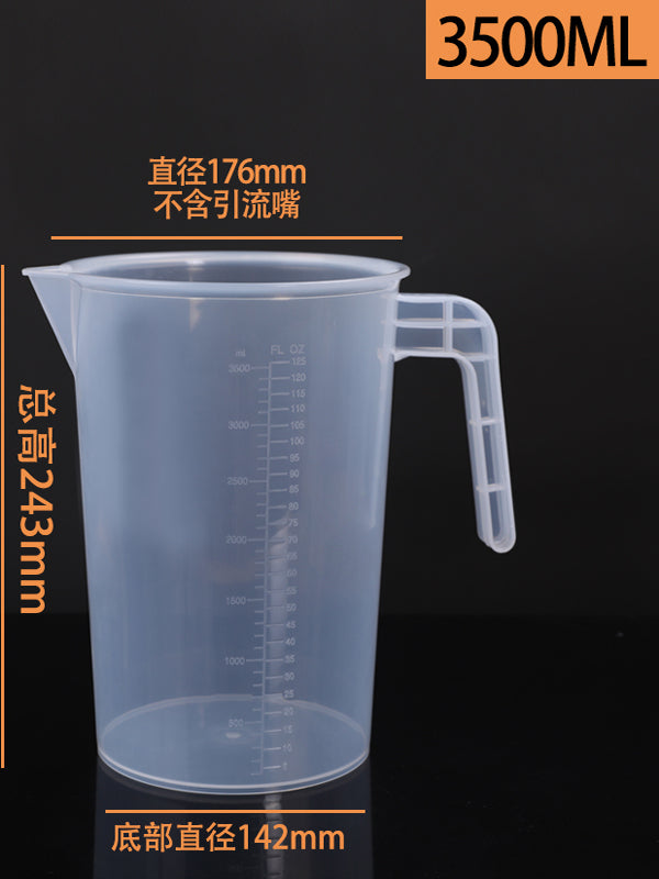 Çatdırılma pulsuz, qalınlaşdırılmış plastik ölçü qabı və ölçmə silindri, PP material, miqyaslı, saxlamaq asan, yüksək temperatura davamlı, 3500 ml