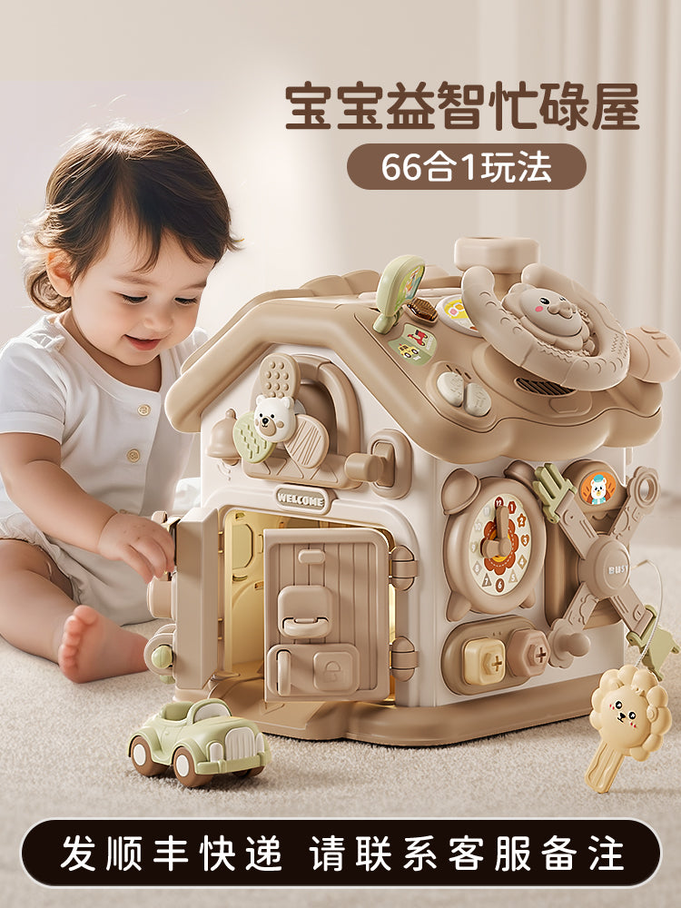 0-3 yaşlı uşaqlar üçün altıbucaqlı körpə oyuncağı, erkən uşaqlıq təhsili, Montessori səbəb-nəticə əlaqəsi, məşğul qutu, forma uyğun ev