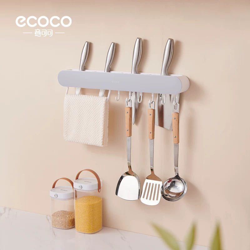 ecoco bıçaq tutacağı divara quraşdırılmış mətbəx ləvazimatları bıçaq çubuq qəfəsi inteqrasiya olunmuş saxlama rəfi çoxfunksiyalı mətbəx bıçağı saxlama rəfi