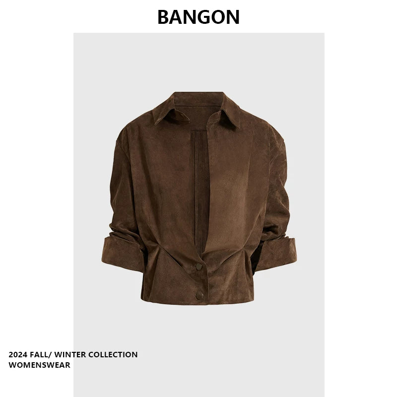 BANGON Qadınlar üçün Fransız Retro Stilli Qısa Köynək, Zərif və Zərif, Yeni Yaz 2025 Dizayn Topu