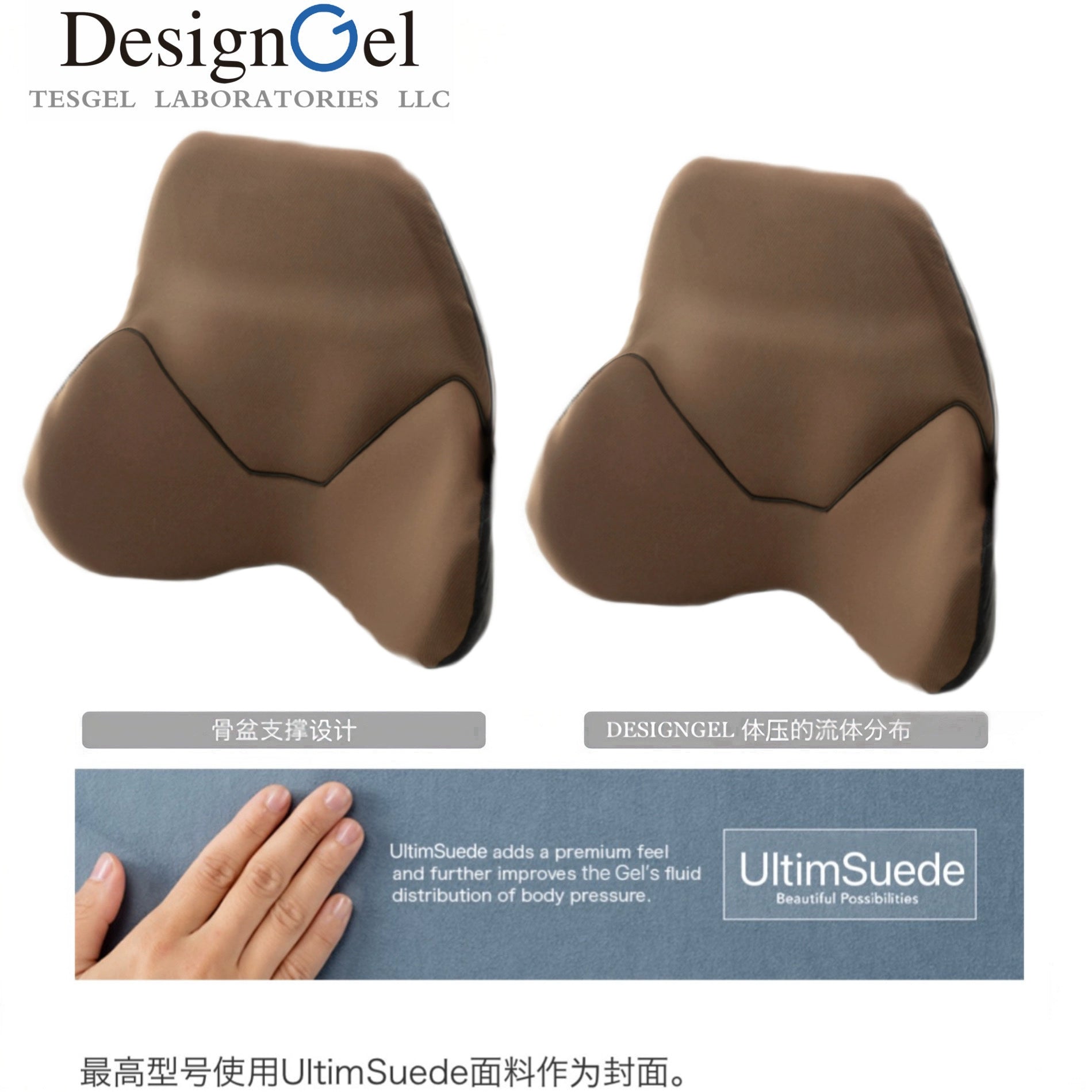 Designgel Gel Arxa Dəstəyi İkiqat Dəstək Strukturu Dizayn 3.1 Avtomobil Arxa Yastığı Bel Dəstəyi üçün Orijinal Daxili Əsas