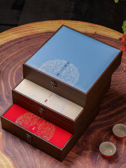 Pu'er çay tort qutusu yüksək səviyyəli universal tək tort 357 q İslandiya qədim ağacı çay qablaşdırma qutusu çay bıçağı ilə boş qutu hədiyyə qutusu