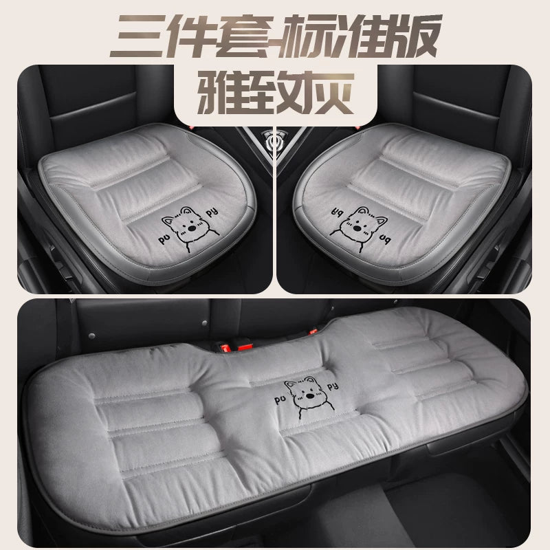 Avtomobil oturacaq üzləri, qışda isinən oturacaq üzləri, qalınlaşdırılmış yumşaq, 2025 yeni cizgi filmi stili, sürətli isitmə və isinmə arxa oturacaq üzləri