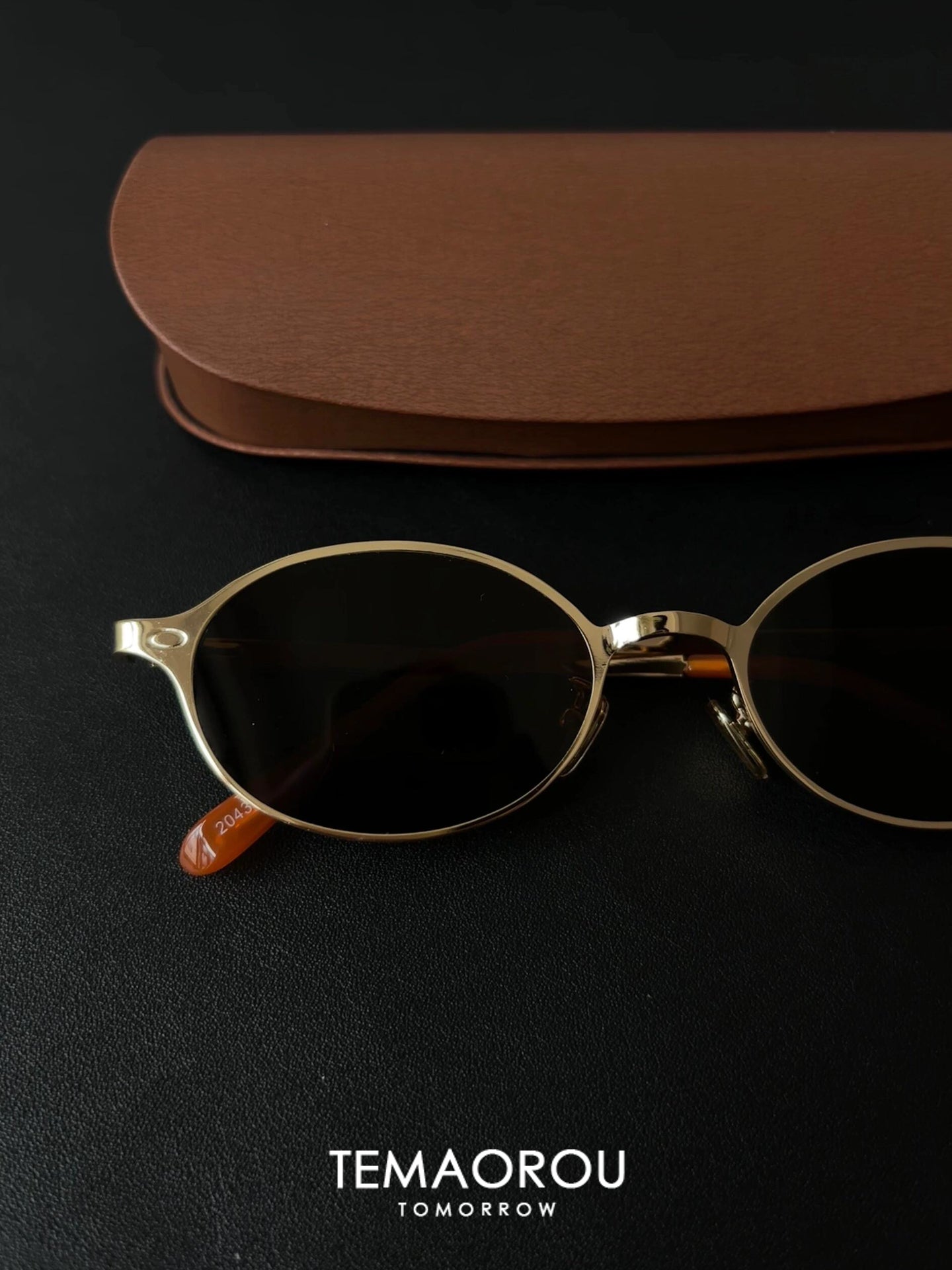 vinategr müasir retro qara çay linzaları qızıl kənar oval gün eynəkləri yeni stil günəş eynəkləri moda klassik