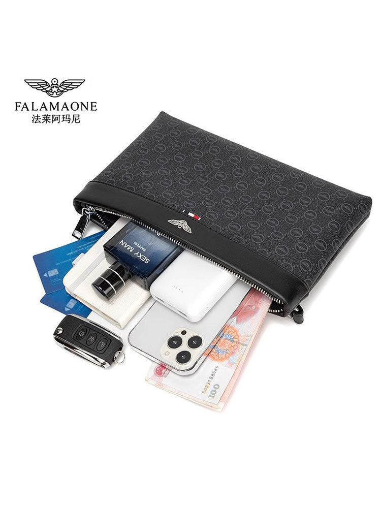 Fala Armani debriyaj çantası, yüngül və dəbdəbəli dama-dama kişilər üçün gündəlik çox yönlü debriyaj çantası, işgüzar qoltuqaltı çantası