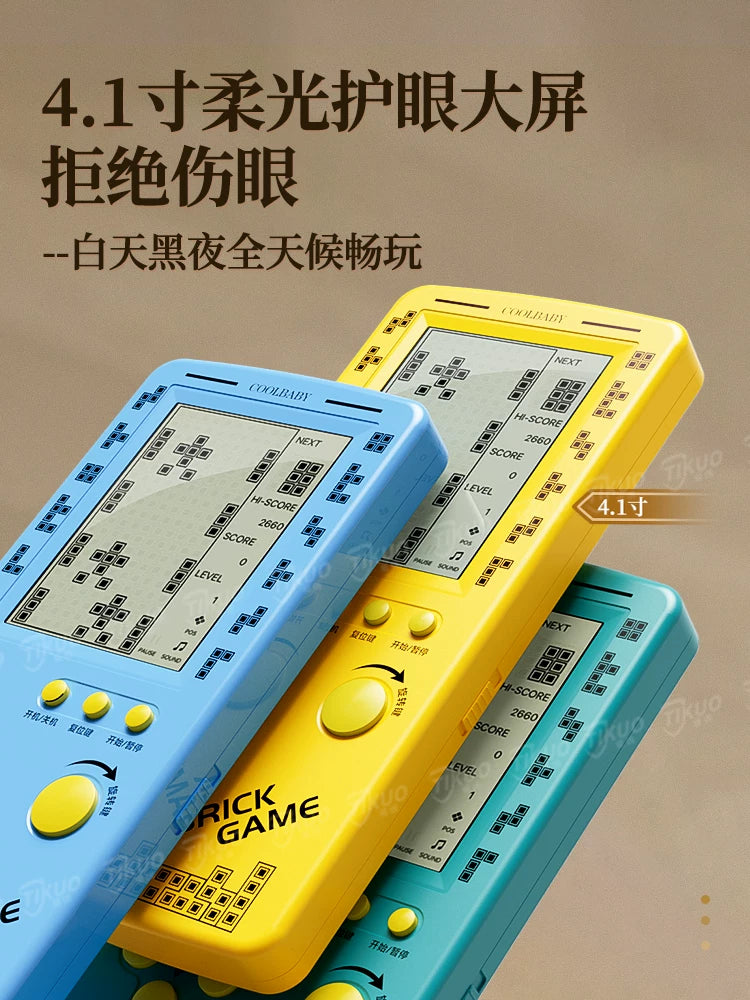 [2025 Yeni Stil] Oyun konsolu Əl üçün 4,1 düymlük Tetris oyun konsolu Böyük ekranlı inkişaf intellektual tapmaca retro nostalji uşaqlıq uşaq əl Tetris maşını köhnə dəbli mini kiçik