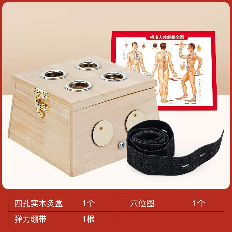 Bərk ağacdan yaxa qutusu, portativ moxibustion məişət moxa çubuq qutusu, taxta sabit sütunlu fumiqasiya cihazı, bütün bədən üçün universal moxibustion cihazı
