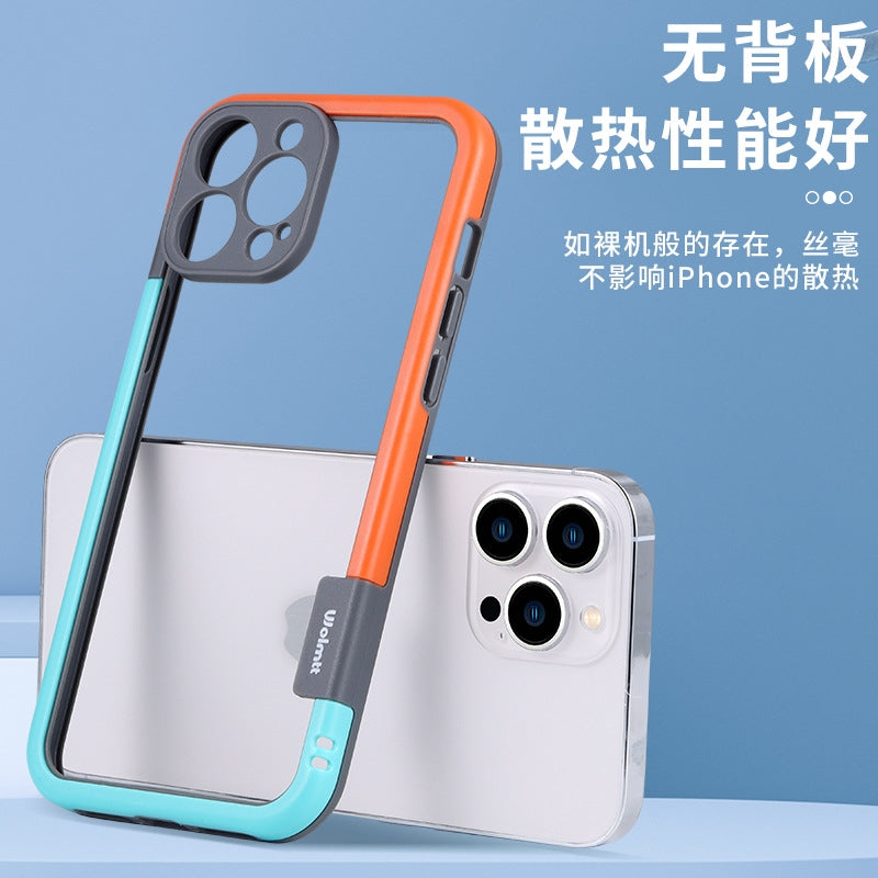Apple 13 mobil telefon qutusu çərçivəsi iphone14promax çərçivə qabığı növü 16e 15 istilik yayılması üçün uyğundur 17 nəfəs alan ultra nazik 12 mini düşməyə qarşı Hava kontrastlı rəng kənarları fərdiləşdirilmiş yaradıcı çılpaq metal 11 qabıq