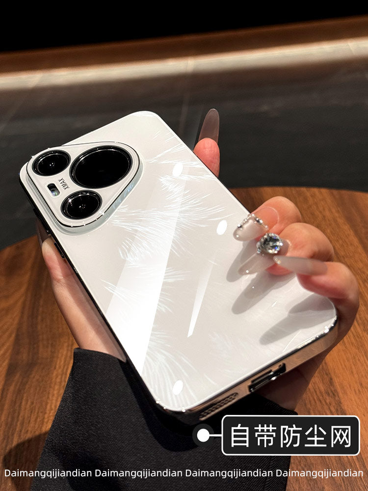 Daimang, Huawei Pura70 mobil telefon qutusu üçün uyğundur P70Pro+ shell P80Pro yüksək səviyyəli seriyalı qoruyucu çanta pura90promax lens hər şey daxil olmaqla, düşməyə qarşı qadın modeli kişi sadə ağ aurora pm