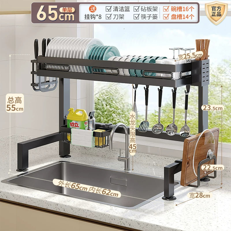 Ən yaxşı köməkçi mətbəx ventilyasiya lavabo rafı çoxfunksiyalı qabyuyan rəf qab qabı qab saxlama qabı boşaltma rəfi