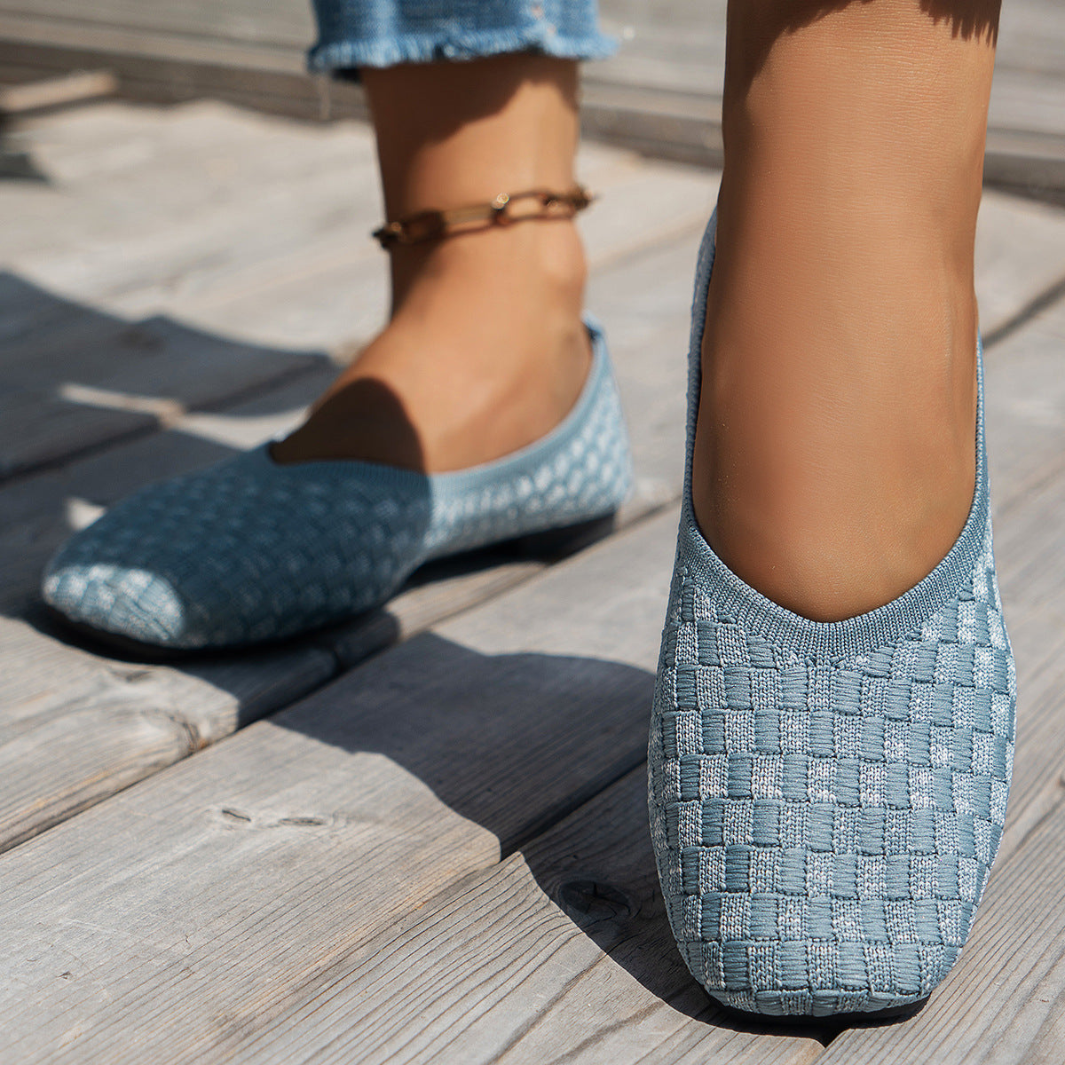 2025 Plus Size Kvadrat Düz Ayaqqabı Qadın Ayaqqabı İdman Gündəlik