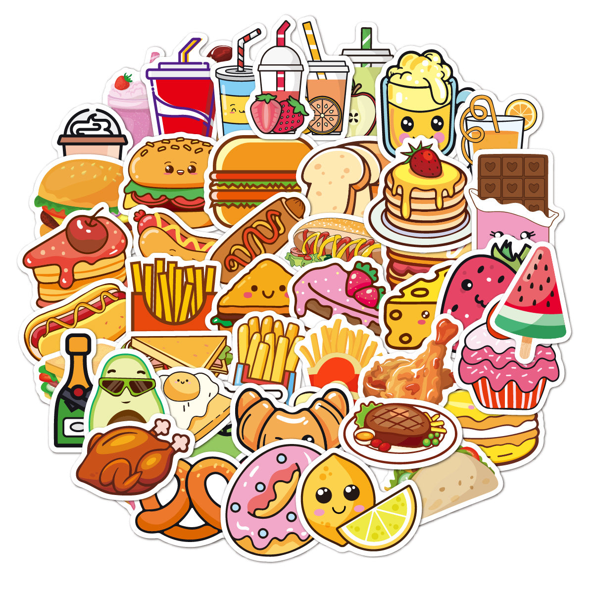 500 gurme burger yemək stikerləri, uşaq notebookları, su fincanları, dəftərxana ləvazimatları qutuları, qələm qutuları, notebook bəzək stikerləri, suya davamlı çamadanlar, soyuducu şkaflar, notebooklar, suşi tortları, çörək, dondurma stikerləri
