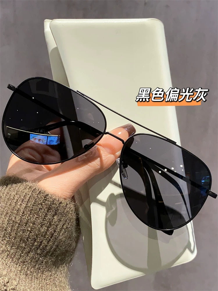Kişilər üçün Aviator günəş eynəyi, yüksək səviyyəli, anti-UV, sürücülük üçün polarizasiyalı gün eynəkləri, toad eynəkləri