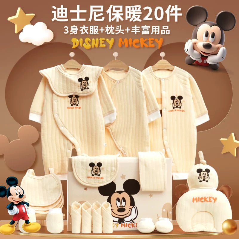 Disney təmiz pambıqdan hazırlanmış payız və qış üçün hədiyyə geyim dəsti, yeni doğulmuş körpələr, körpələr və bir aydan yuxarı körpələr üçün.